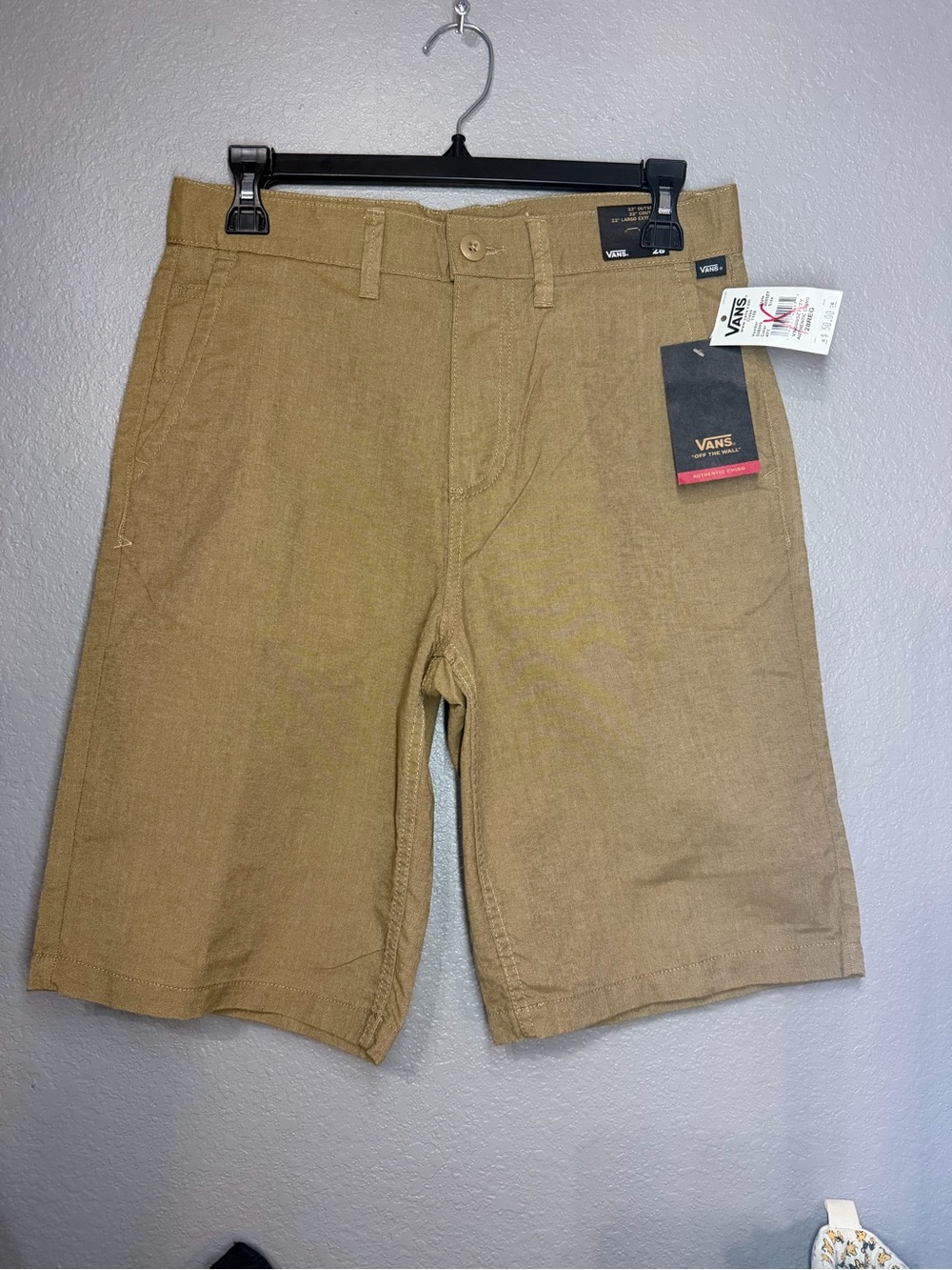 Vans Men's khaki Flat Front Casual Shorts